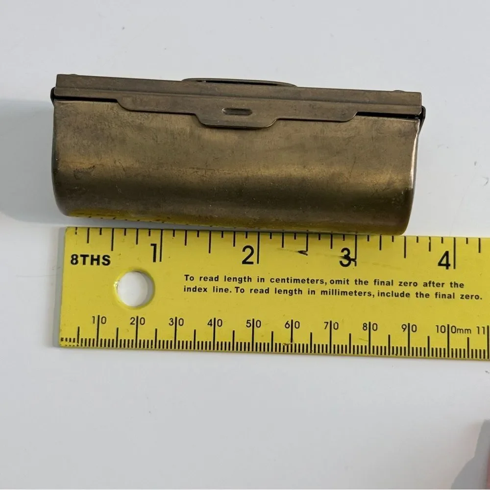 Vintage Brass Lipstick Holder with Mirror 1930-40s